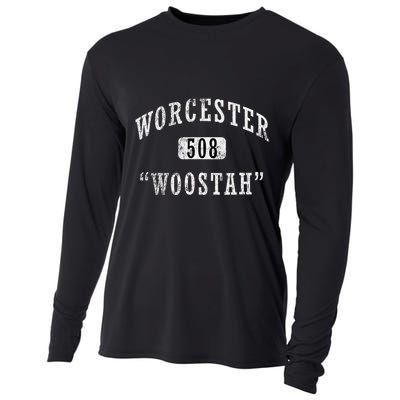 Worcester Woostah Nickname 508 Vintage Area Code Cooling Performance Long Sleeve Crew