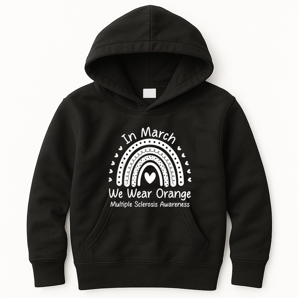 We Wear Orange Multiple Sclerosis Awareness Ms Month Kids Hoodie