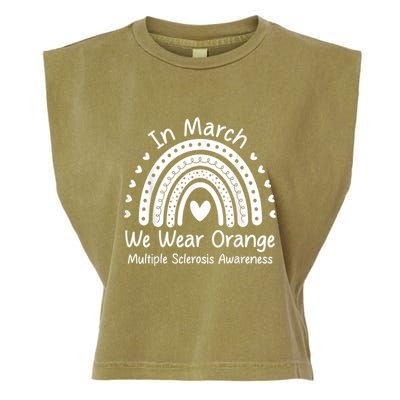 We Wear Orange Multiple Sclerosis Awareness Ms Month Garment-Dyed Women's Muscle Tee