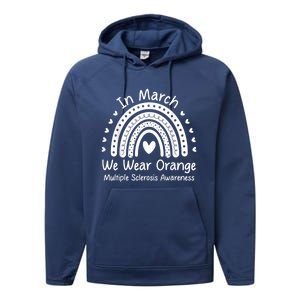 We Wear Orange Multiple Sclerosis Awareness Ms Month Performance Fleece Hoodie