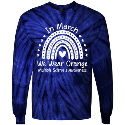 We Wear Orange Multiple Sclerosis Awareness Ms Month Tie-Dye Long Sleeve Shirt