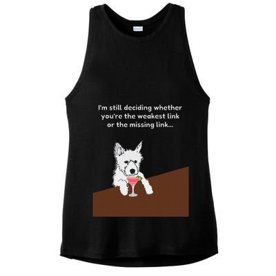 Westie “Weakest Or Missing Link” Insult Graphic Ladies PosiCharge Tri-Blend Wicking Tank