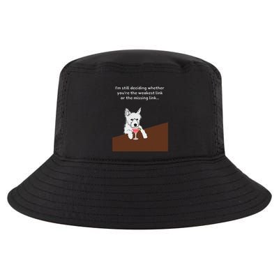 Westie “Weakest Or Missing Link” Insult Graphic Cool Comfort Performance Bucket Hat