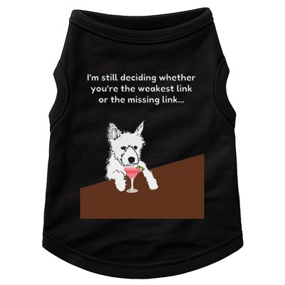Westie “Weakest Or Missing Link” Insult Graphic Doggie Tank