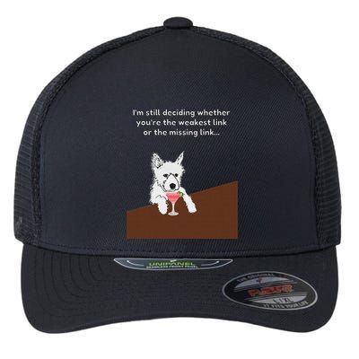 Westie “Weakest Or Missing Link” Insult Graphic Flexfit Unipanel Trucker Cap