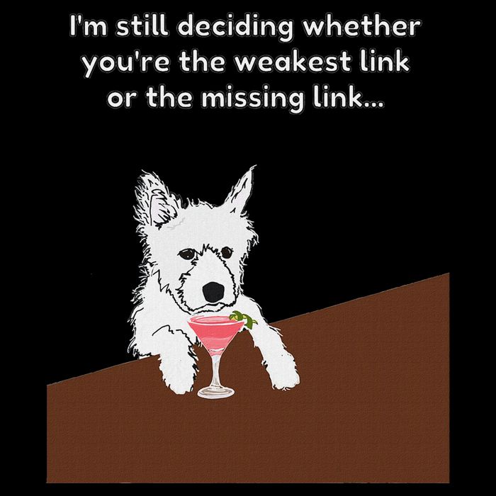 Westie “Weakest Or Missing Link” Insult Graphic Full-Length Apron With Pockets