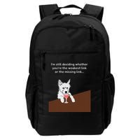 Westie “Weakest Or Missing Link” Insult Graphic Backpack