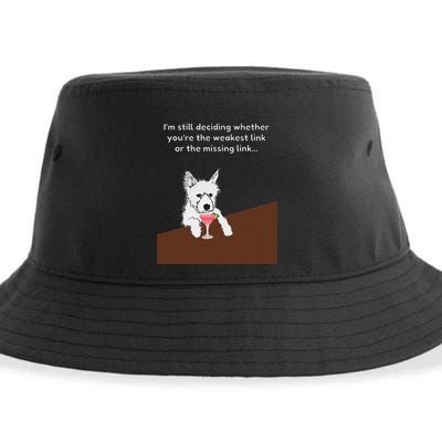 Westie “Weakest Or Missing Link” Insult Graphic Sustainable Bucket Hat