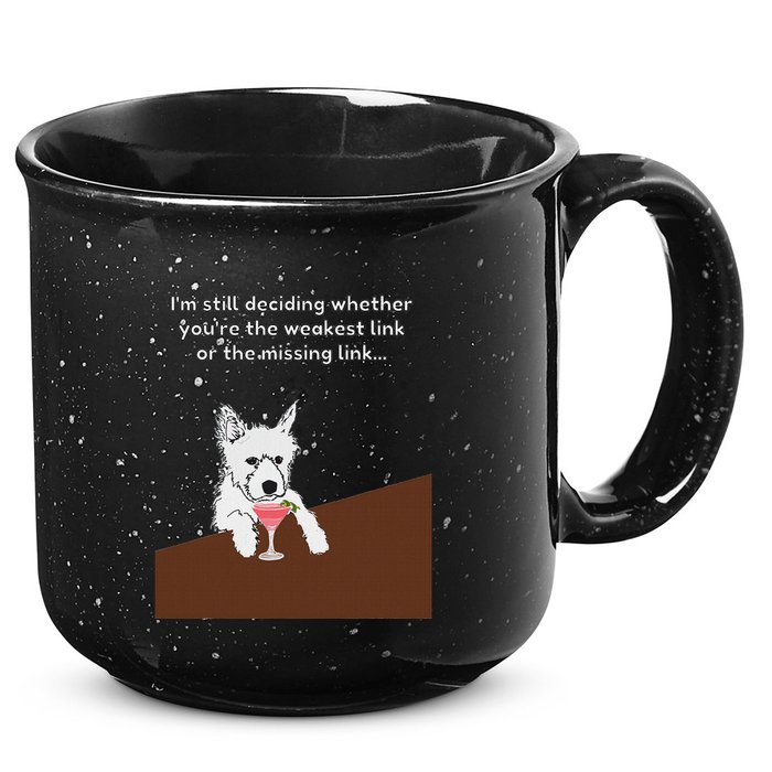 Westie “Weakest Or Missing Link” Insult Graphic 15oz Campfire Ceramic Mug