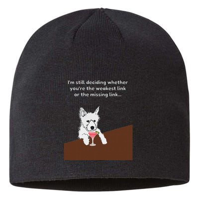 Westie “Weakest Or Missing Link” Insult Graphic Sustainable Beanie