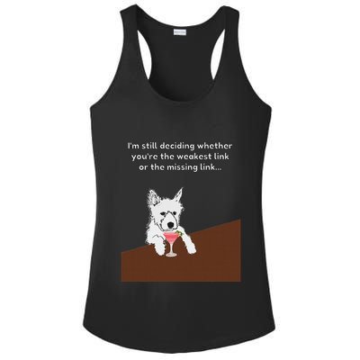 Westie “Weakest Or Missing Link” Insult Graphic Ladies PosiCharge Competitor Racerback Tank