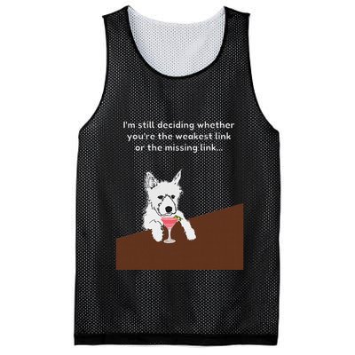 Westie “Weakest Or Missing Link” Insult Graphic Mesh Reversible Basketball Jersey Tank
