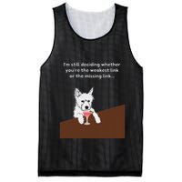 Westie “Weakest Or Missing Link” Insult Graphic Mesh Reversible Basketball Jersey Tank