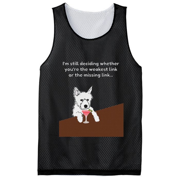Westie “Weakest Or Missing Link” Insult Graphic Mesh Reversible Basketball Jersey Tank
