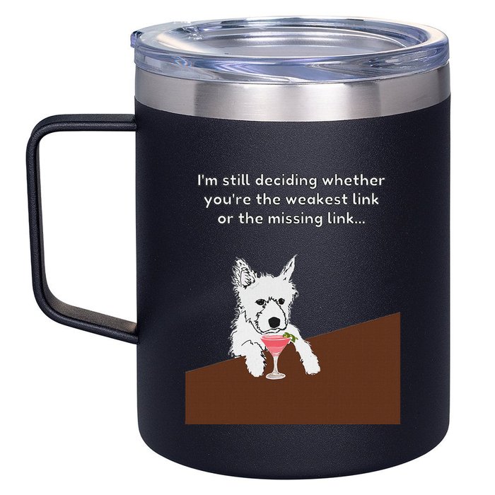 Westie “Weakest Or Missing Link” Insult Graphic 12oz Stainless Steel Coffee Mug