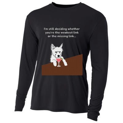 Westie “Weakest Or Missing Link” Insult Graphic Cooling Performance Long Sleeve Crew