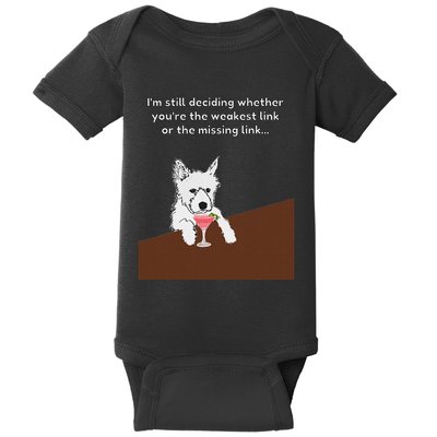 Westie “Weakest Or Missing Link” Insult Graphic Baby Bodysuit