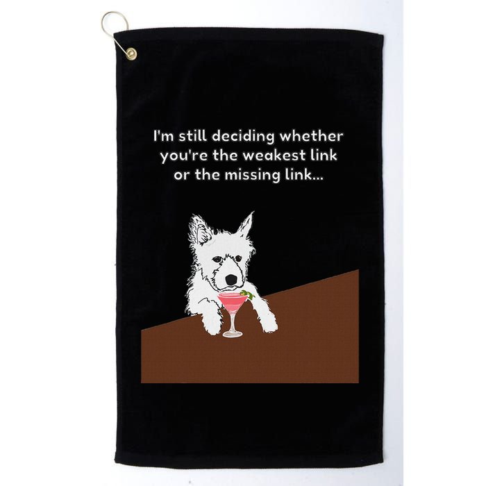Westie “Weakest Or Missing Link” Insult Graphic Golf Towel