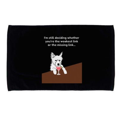 Westie “Weakest Or Missing Link” Insult Graphic Microfiber Hand Towel