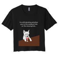 Westie “Weakest Or Missing Link” Insult Graphic Crop Top