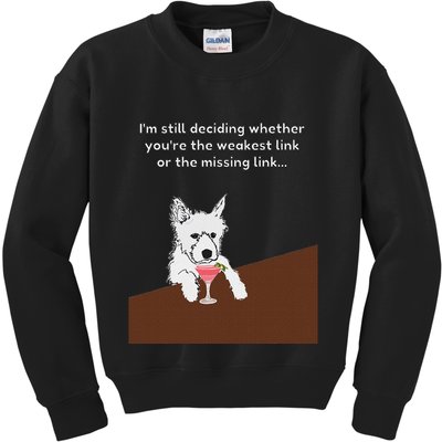 Westie “Weakest Or Missing Link” Insult Graphic Kids Sweatshirt