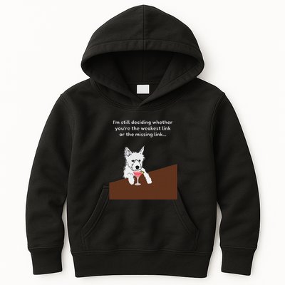 Westie “Weakest Or Missing Link” Insult Graphic Kids Hoodie