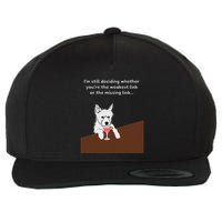 Westie “Weakest Or Missing Link” Insult Graphic Wool Snapback Cap