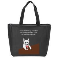 Westie “Weakest Or Missing Link” Insult Graphic Zip Tote Bag