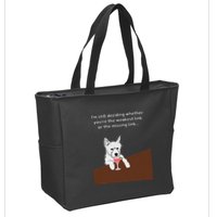 Westie “Weakest Or Missing Link” Insult Graphic Zip Tote Bag