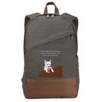 Westie “Weakest Or Missing Link” Insult Graphic Cotton Canvas Backpack