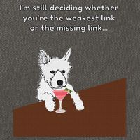 Westie “Weakest Or Missing Link” Insult Graphic Cotton Canvas Backpack