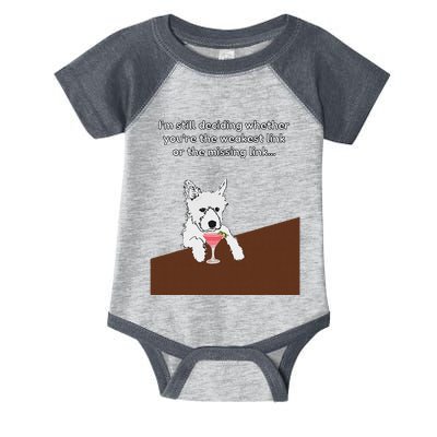 Westie “Weakest Or Missing Link” Insult Graphic Infant Baby Jersey Bodysuit