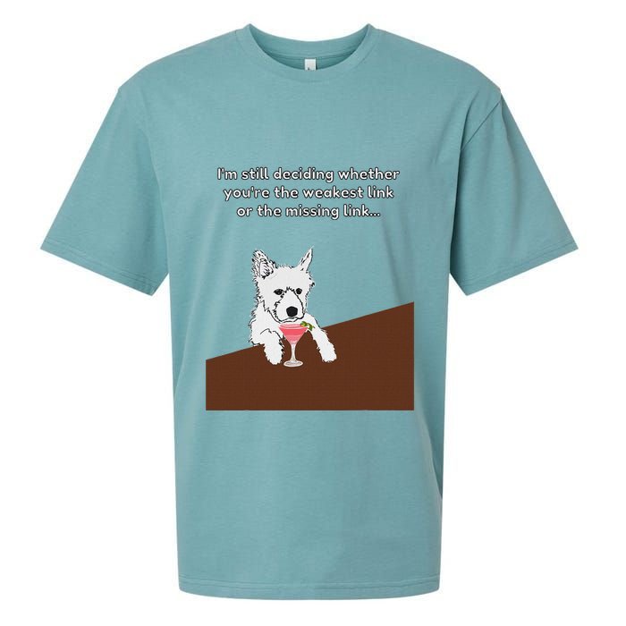 Westie “Weakest Or Missing Link” Insult Graphic Sueded Cloud Jersey T-Shirt
