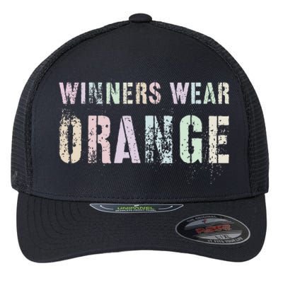 WINNERS WEAR ORANGE Summer Camp Team Color War Game Event Flexfit Unipanel Trucker Cap