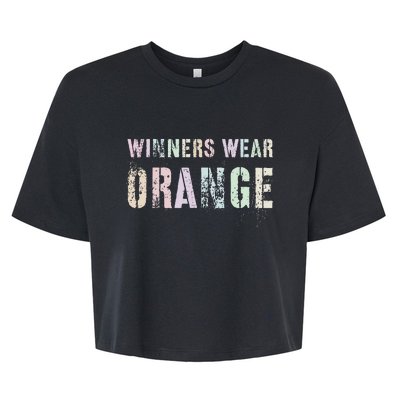 WINNERS WEAR ORANGE Summer Camp Team Color War Game Event Bella+Canvas Jersey Crop Tee