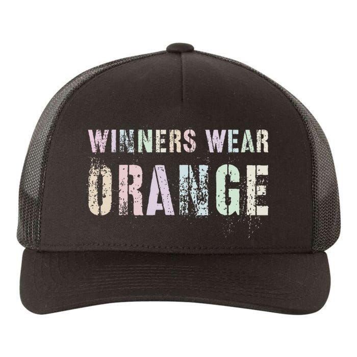 WINNERS WEAR ORANGE Summer Camp Team Color War Game Event Yupoong Adult 5-Panel Trucker Hat