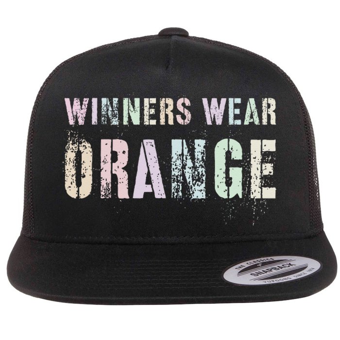 WINNERS WEAR ORANGE Summer Camp Team Color War Game Event Flat Bill Trucker Hat