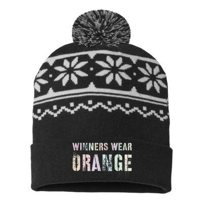 WINNERS WEAR ORANGE Summer Camp Team Color War Game Event USA-Made Snowflake Beanie