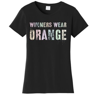 WINNERS WEAR ORANGE Summer Camp Team Color War Game Event Women's T-Shirt