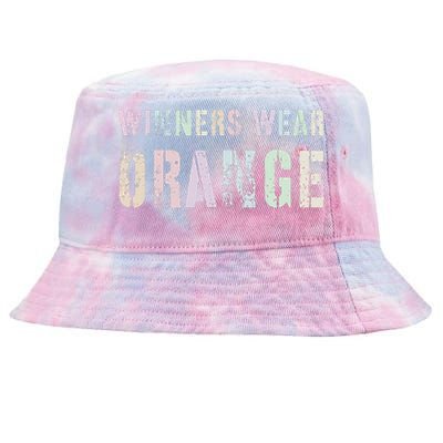 WINNERS WEAR ORANGE Summer Camp Team Color War Game Event Tie-Dyed Bucket Hat