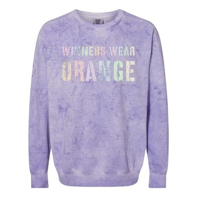 WINNERS WEAR ORANGE Summer Camp Team Color War Game Event Colorblast Crewneck Sweatshirt