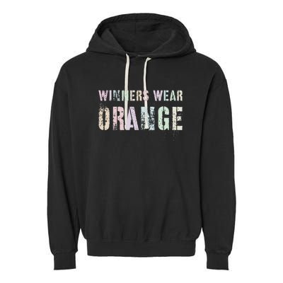 WINNERS WEAR ORANGE Summer Camp Team Color War Game Event Garment-Dyed Fleece Hoodie