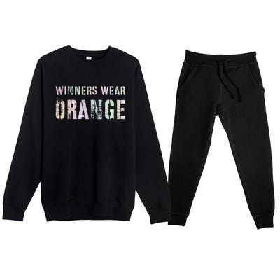 WINNERS WEAR ORANGE Summer Camp Team Color War Game Event Premium Crewneck Sweatsuit Set