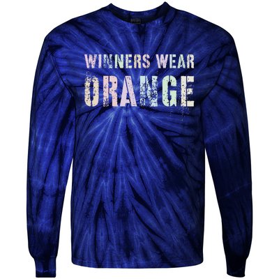 WINNERS WEAR ORANGE Summer Camp Team Color War Game Event Tie-Dye Long Sleeve Shirt