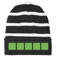 Wordle Striped Beanie with Solid Band