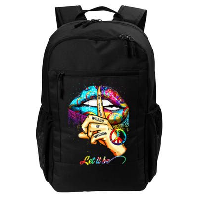 Whisper Words Of Wisdom Let Peace Let Peace Signal Let It Be Daily Commute Backpack