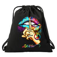 Whisper Words Of Wisdom Let Peace Let Peace Signal Let It Be Drawstring Bag