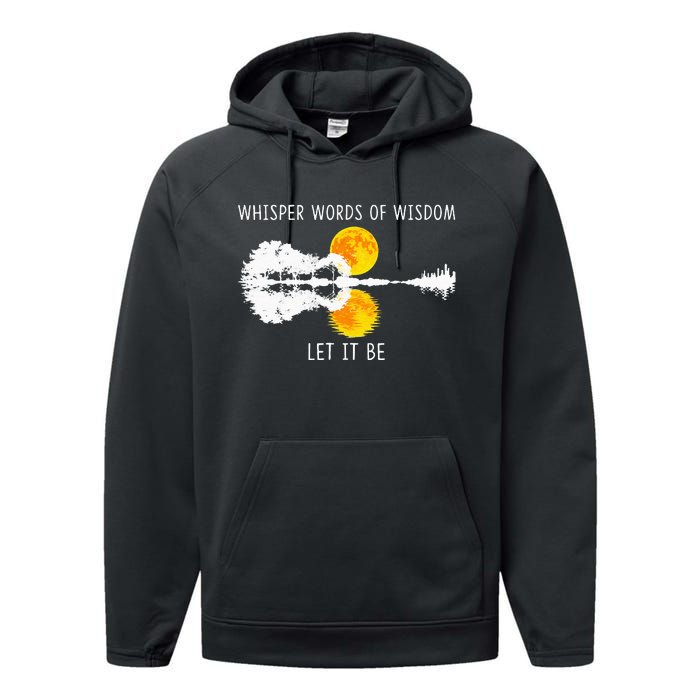 Whisper Words Of Wisdom LetIt Be Guitar Lake Shadow Performance Fleece Hoodie