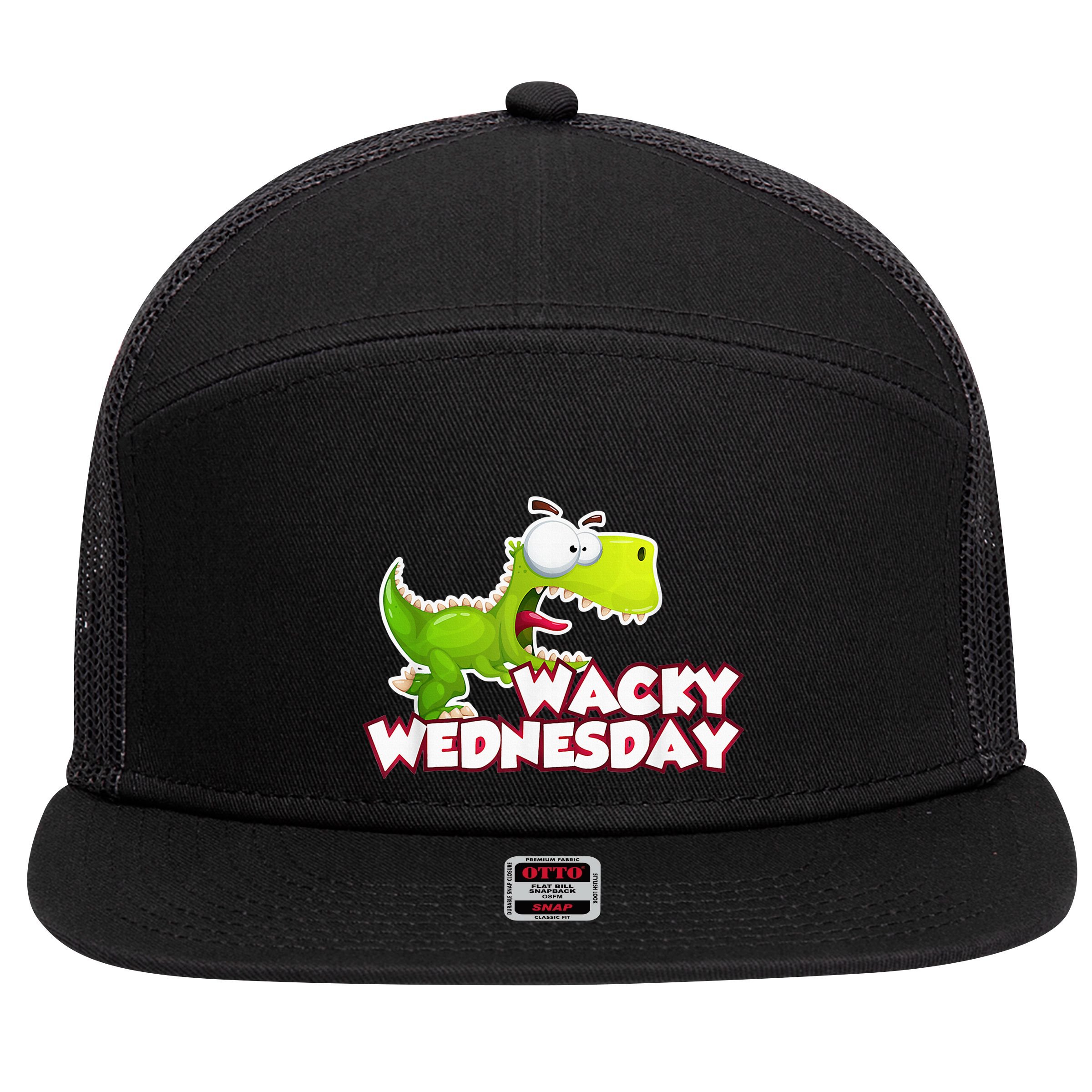 Wacky Wednesday Outfit Dinosaur 7 Panel Mesh Trucker Snapback Hat