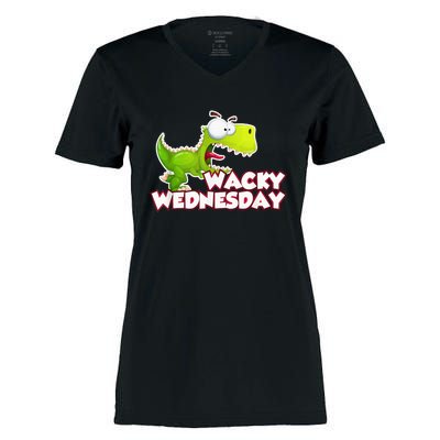 Wacky Wednesday Outfit Dinosaur Women's Momentum V-Neck T-Shirt